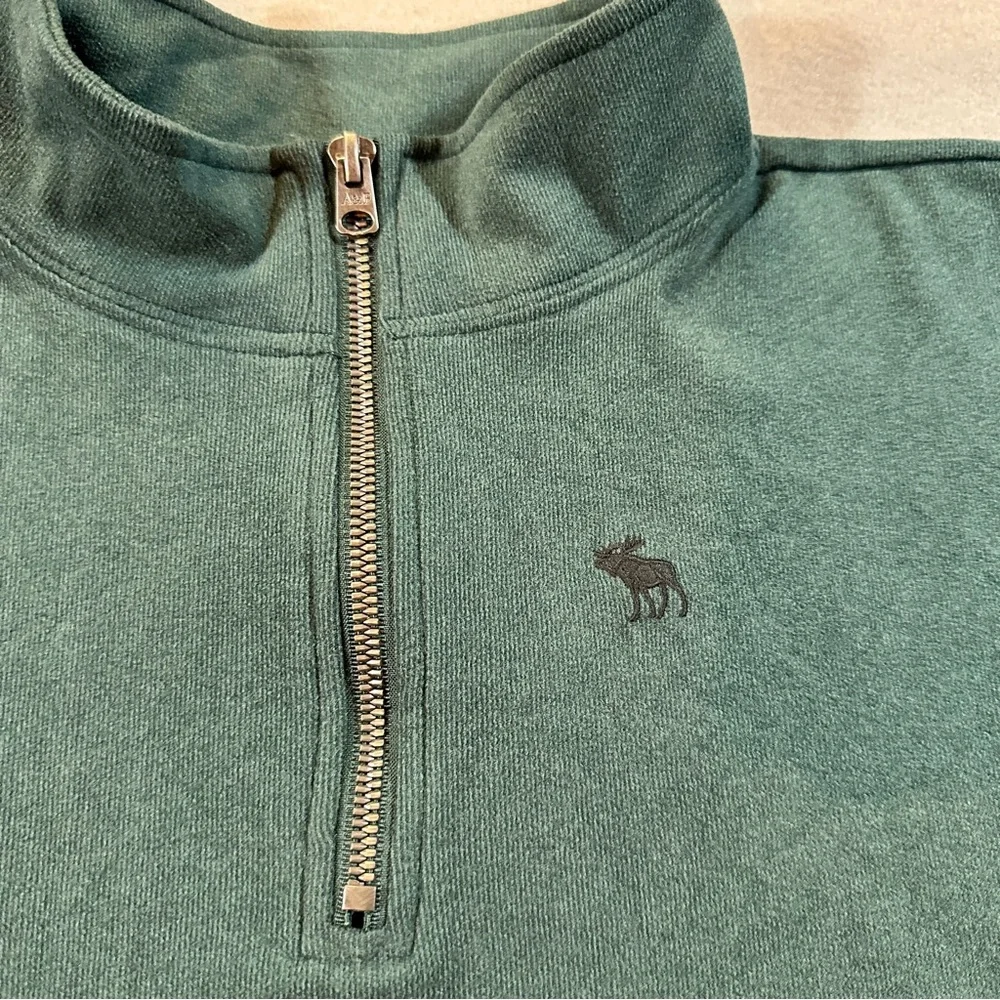 Abercrombie Kids Boys‎ 15/16 Relaxed Fit Quarter Zip Pullover Teal Cozy Warm